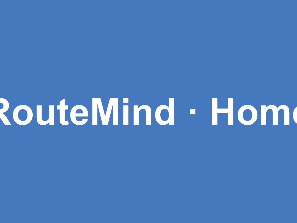 RouteMind — schermata principale
