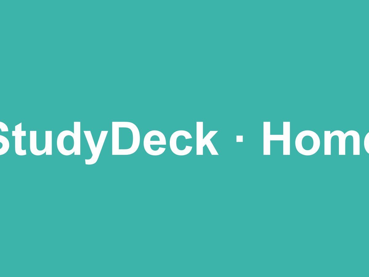 StudyDeck — schermata principale